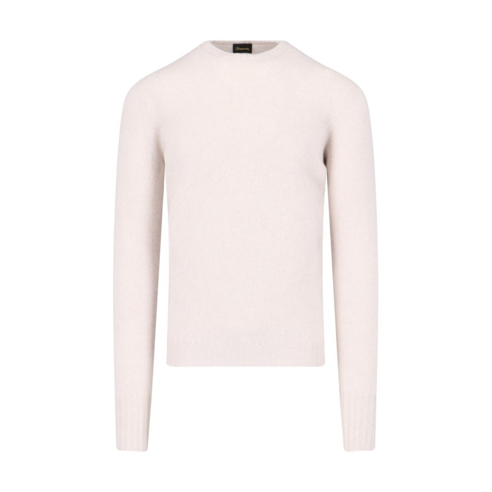 Drumohr Classic Sweater In Cream Cashmere Crew Neck